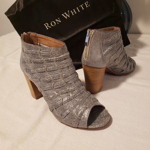 Ron White Antique Nappa Peep Toe Ankle Boots sz 38